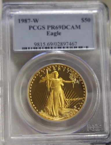 1987 W US Proof Gold Eagle 1 oz $50 PCGS PR69 DCAM