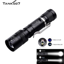 365Nm UV Flashlight  White Light Dual Light LED Blacklight USB Rechargeable