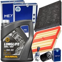 Meyle Filterset+Mannol 5W30 ÖL TSI FüR Audi A3 8V Q2 VW Golf 7 Seat Leon 5F