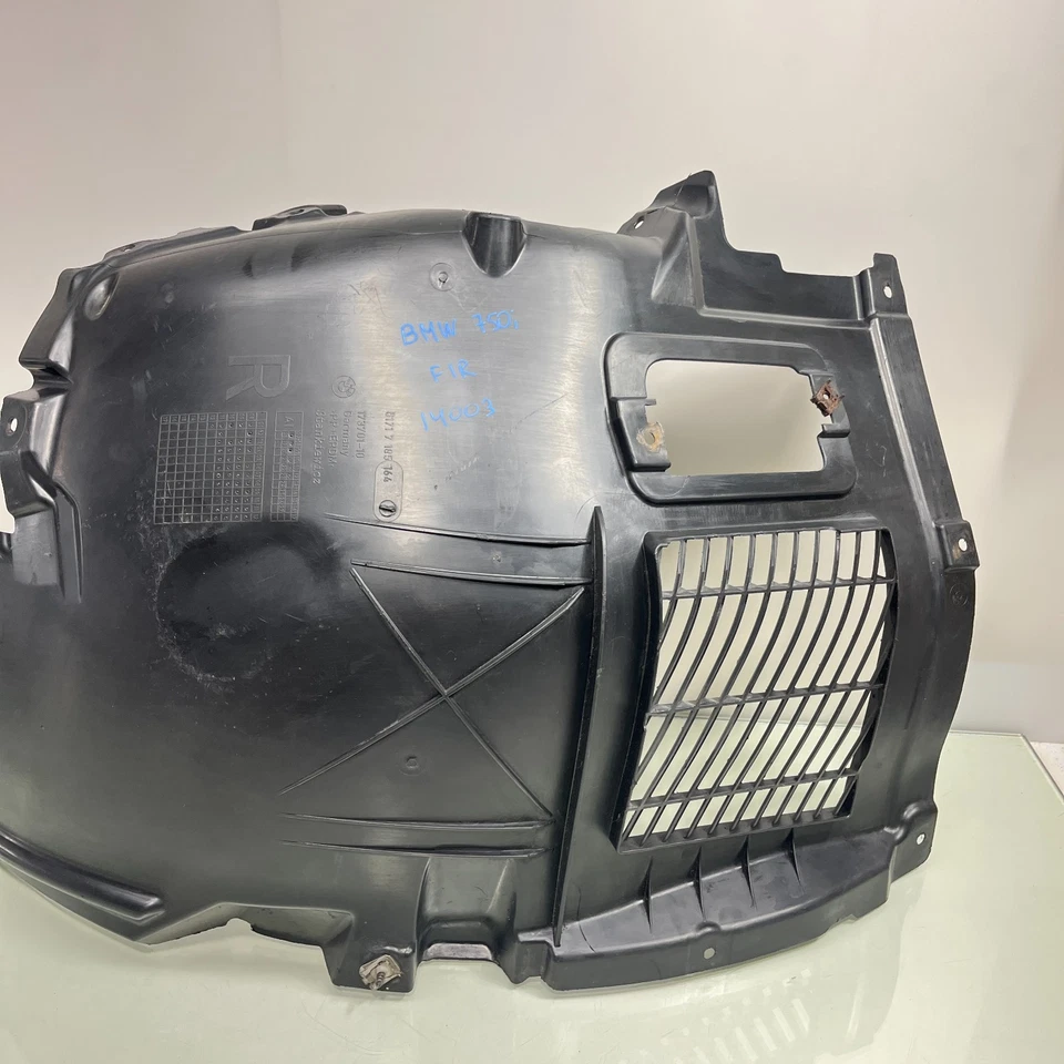 BMW 750i 750Li F01 2009-2015 guardabarros delantero derecho revestimiento protector contra salpicaduras 7185164 OEM Foto 3 de 4