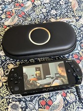 Sony PSP-2003 Slim & Lite Black Console + Charger & Case Tested Working