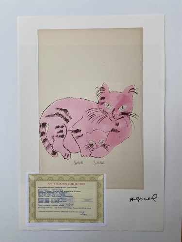 Lithographie Signée Andy Warhol - Chat Sam - Certificat D