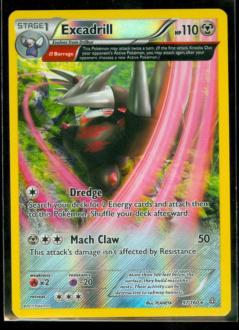 Pokemon EXCADRILL 97/160 - XY Primal Clash - RARE Rev Holo - NEAR MINT/MINT