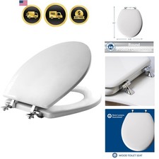 844CP 000 Edgewater Toilet Seat with Chrome Hinges will Never Come Loose, ROU...