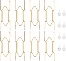 Bilillo 8 Pack Plate Hangers for The Wall, 6''-8'', Gold 