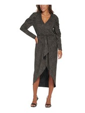 CALVIN KLEIN Womens Black Lined Elastic Waist Pullover Maxi Dress 2