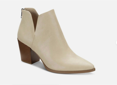 Eliza Womens Faux Leather Almond Toe Ankle Boots