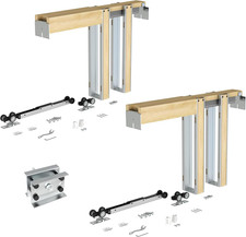 2 Set Pocket Door Frame Kits with 220LBS Two-Way Soft-Close Mechanism, Easy to I