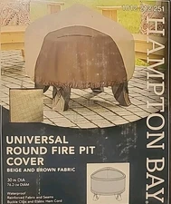 Hampton Bay 30 Inch Universal Round Outdoor Patio Fire Pit Cover