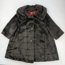 Vintage ILGWU Union Made Black Faux Fur Coat Womens See Measurements