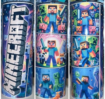 Minecraft Straight Skinny 20Oz Tumbler w/Lid & Straw