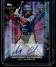 ANTHONY GUTIERREZ 2023 TOPPS PRO DEBUT FUTURE CORNERSTONES AUTOGRAPHS RED RC