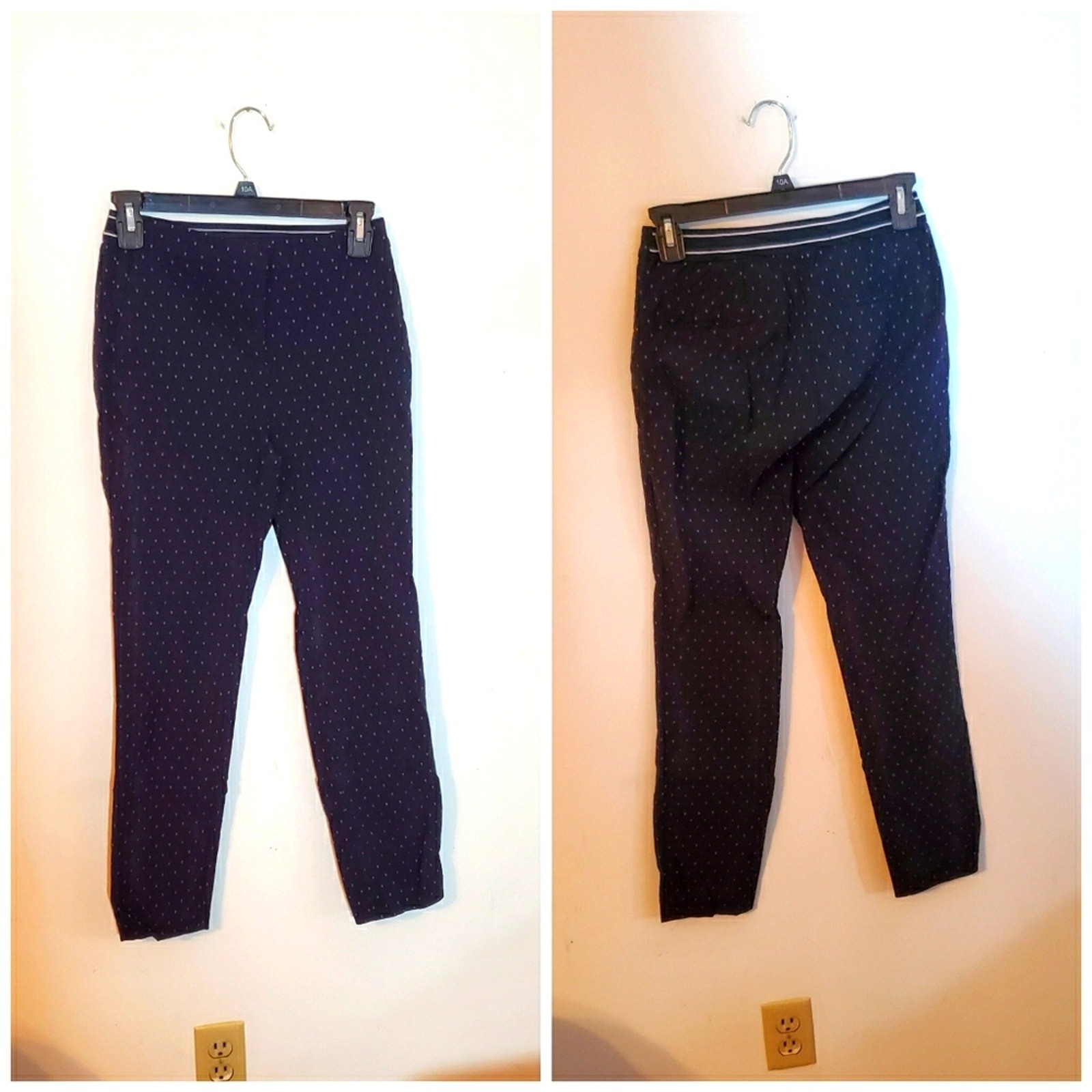 Zara Basic Collection Gently Used Navy Dotted Str… - image 1