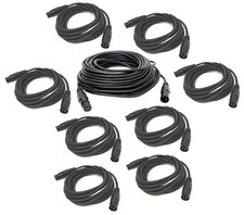 DJ Pro Lighting 8 15 Foot  1 50 Foot 3 Pin Male to Female Light DMX Cable