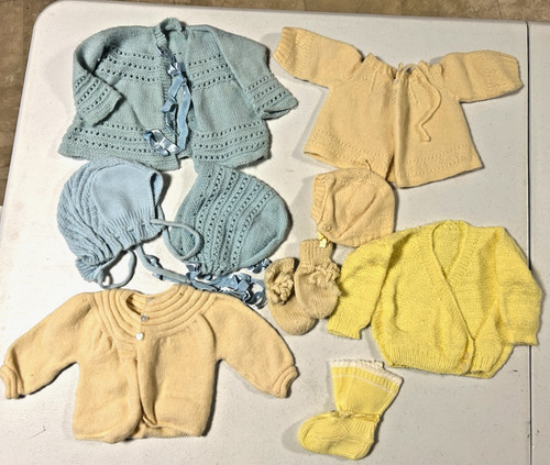 Vintage Baby, Toddler, Children's Clothing. Sweaters, Bootie’s, Bonnets, Mittens