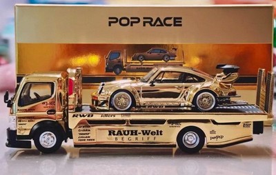1:64 Pop Race Porsche 911 930 RWB and RWB Fuso Truck Box Set HEC