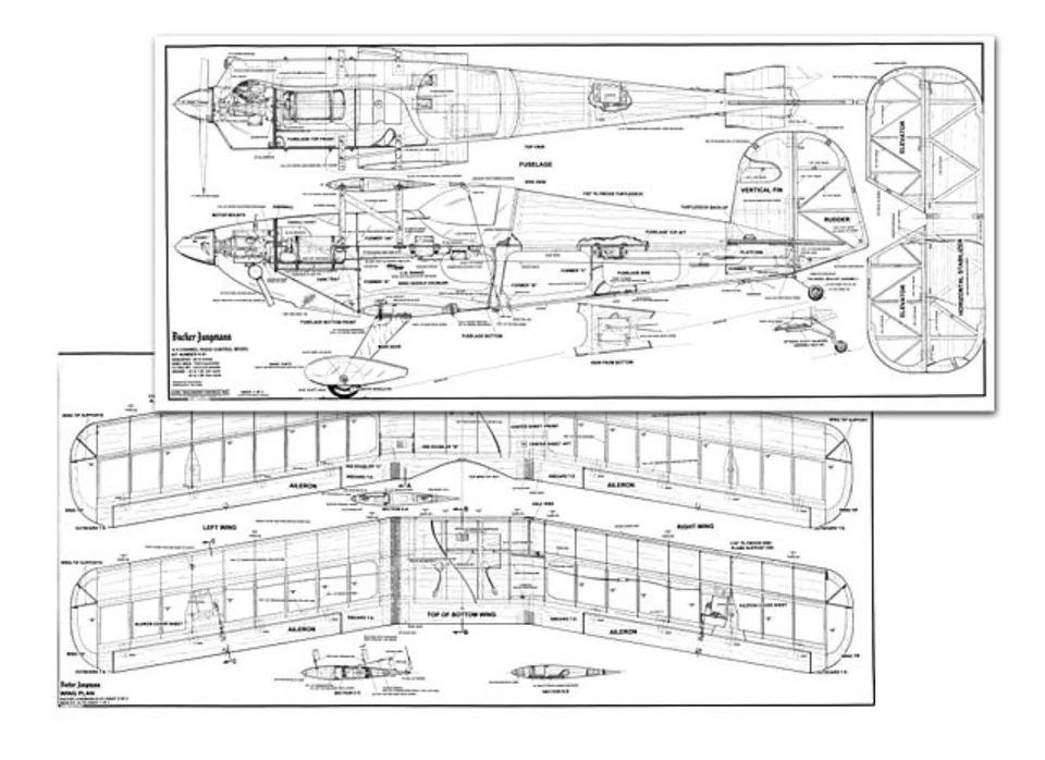 Bucker Jungmann Biplane By Carl Goldberg RC Airplane Short Kit + PDF Plan - Image 4 of 4