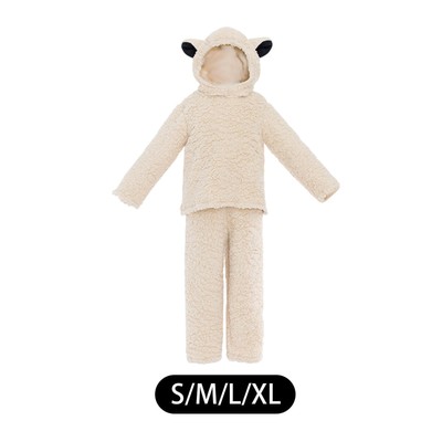 Kinder Lamm Kostüm Langarmshirt Neuheit mit Fäustlingen und Überschuhen Fleece