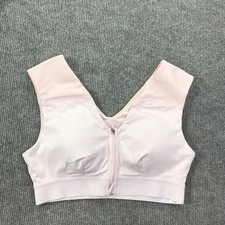 Tommie Copper Sports Bra Womens Medium Pink Zip Front Copper Znergy Support
