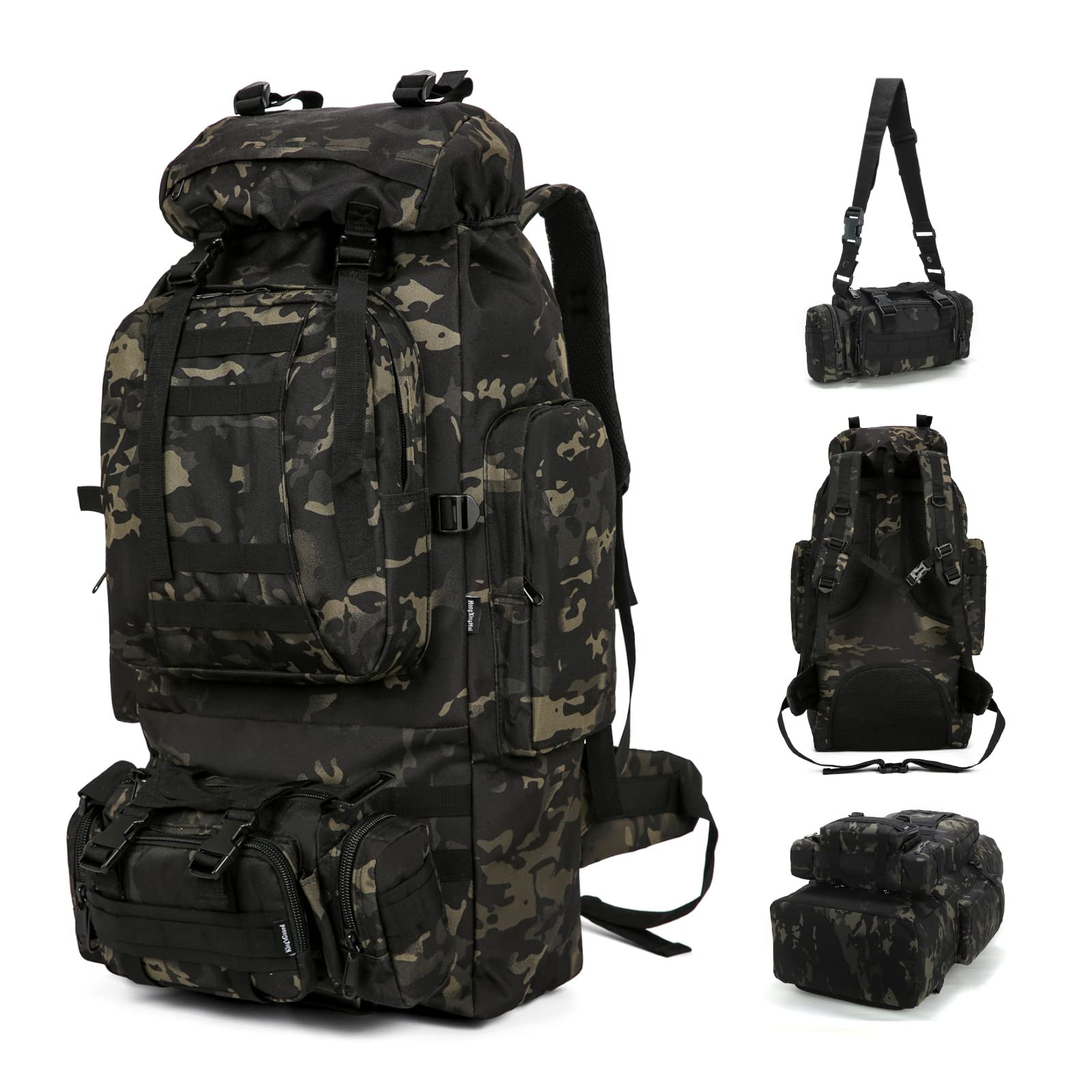Military Tactical Backpack Detachable Molle Bag Large capacity Rucksack Campi...