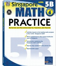 Singapore Math – Level 5B Math Practice Workbook for 6th Grade, Paperback,...