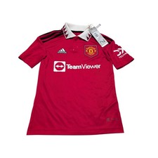Adidas Manchester United 2022-23 Home Jersey Red Kids Size 7-8Y H Jsy Jn31 NEW