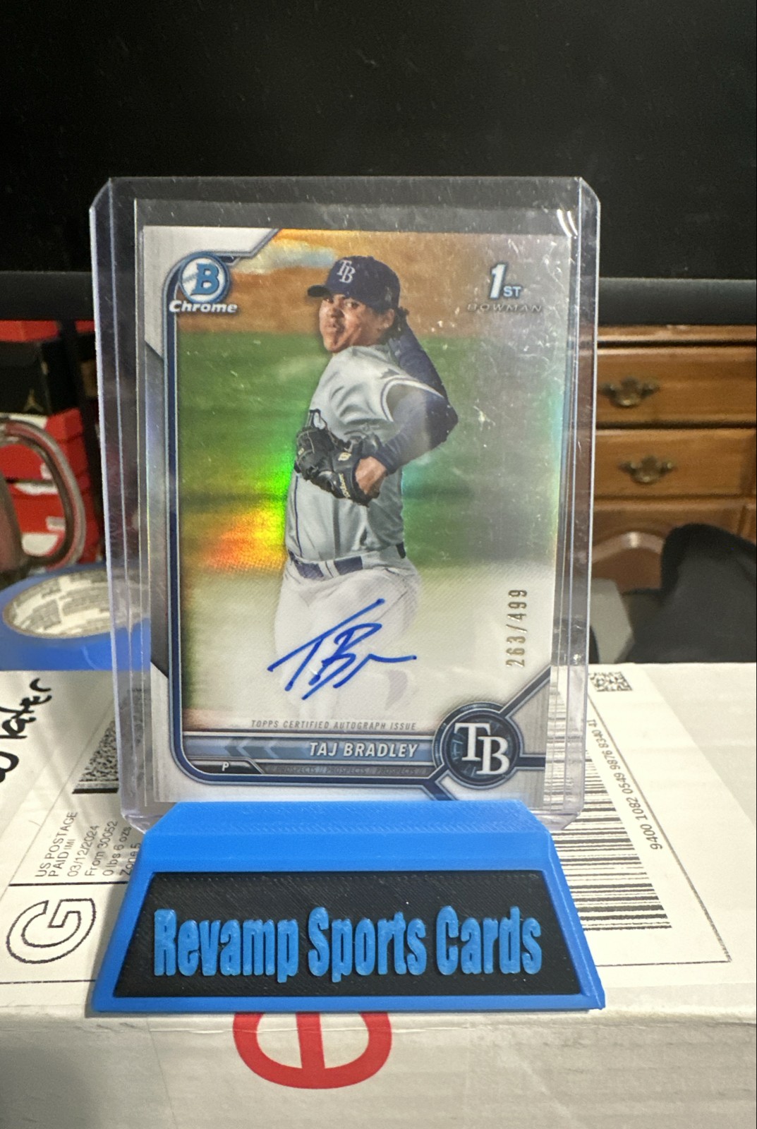 2022 Bowman - Chrome Prospect Autographs Taj Bradley #CPA-TB Refractor /499 (AU,