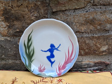 Vintage Jackson China Mermaid Rare Restaurant Ware Dinner Plate 9 Inch