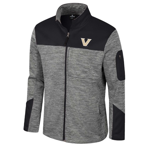 Chaqueta con cremallera completa Vanderbilt Commodores Guard gris coliseo/negro para hombre - Imagen 2 de 3