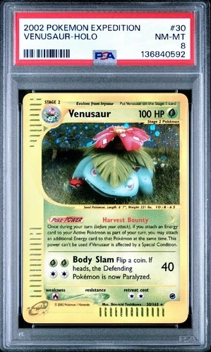 Venusaur 030/165 Expedition Base Set Holo PSA 8