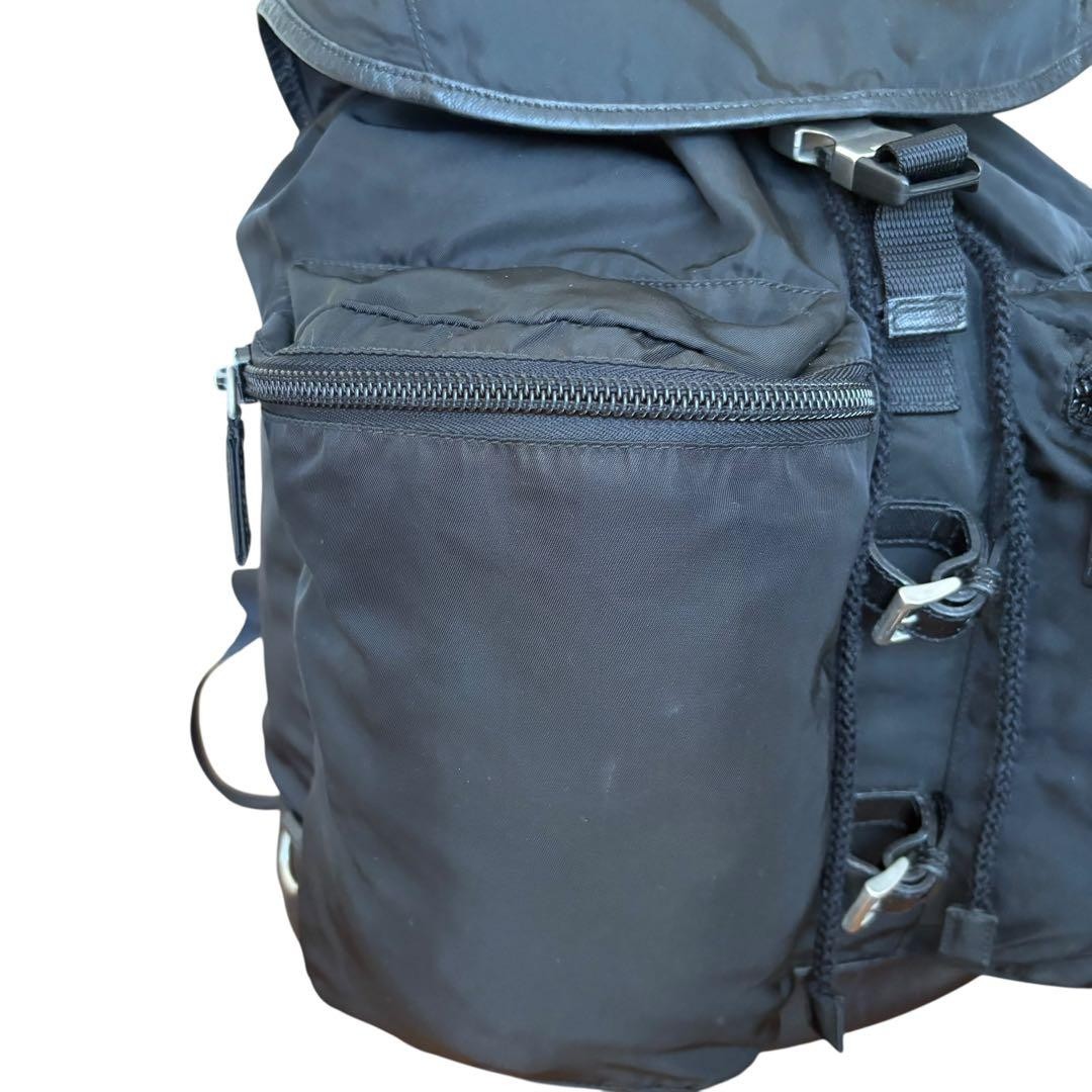 Prada nylon backpack black triangular logo lightw… - image 4