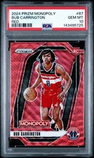 2024 PANINI PRIZM MONOPOLY #87 BUB CARRINGTON RED PSA 10