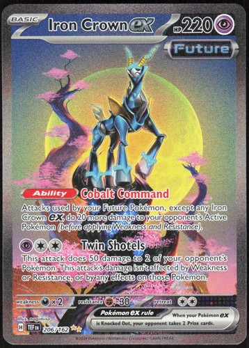 Iron Crown ex 206/162 Holofoil SIR Temporal Forces NM Pokemon