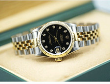 Ladies Steel & Gold Rolex Datejust 31mm 68273 Factory Black Diamond Dial