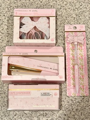  LoveShackFancy x Target Tape Dispenser Stapler Mini Supply Kit Pink Bow Pen 