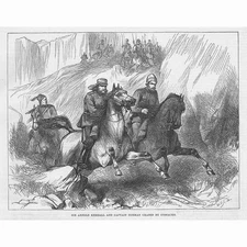 RUSSO-TURKISH WAR Sir Arnold Kemball Chased by Cossacks - Antique Print 1877