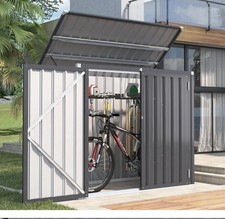 Steel Outdoor Garden/Bin Storage Shed 140 x 80 Flat Pack (BNIB, RRP  £200) Grey