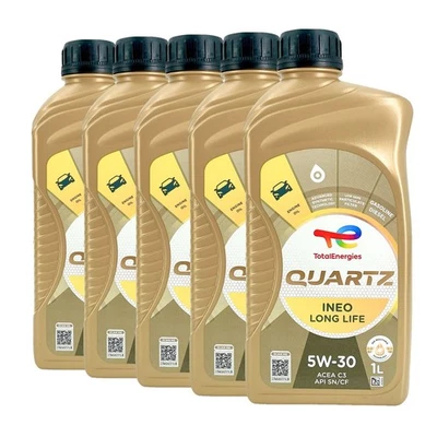 TOTAL Quartz Ineo Longlife SAE 5W-30 Huile Moteur MB 229.51, BMW LL-04, 5x1 L - Photo 1/3