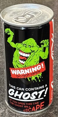 1989 Ghostbusters Coca Cola Can Unopened Genuine VG+ (Ghost Still Inside!) 