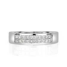 1.00ct Princess Cut Two-Row Diamond Men's Wedding Band