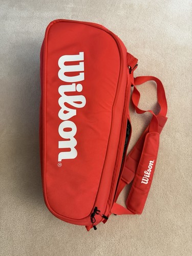 Wilson Super Tour 6-Pack Tennis Racket Bag Red White WR8010701001