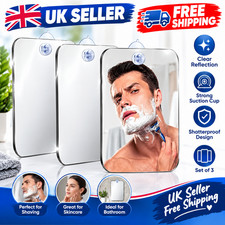 Anti-Fog Fog Shower Mirror Fogless Shaving Mirror Bathroom 17X13cm w/ Free Hook