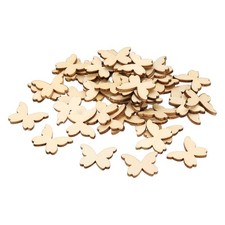 100 Pcs Wooden Butterflies for Crafts, 1"x0.8" Wooden Butterfly Cutouts