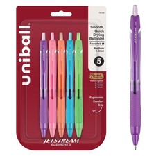 Uni Ball Jetstream Elements Color Ballpoint Pens 5 Count Quick Drying Ink