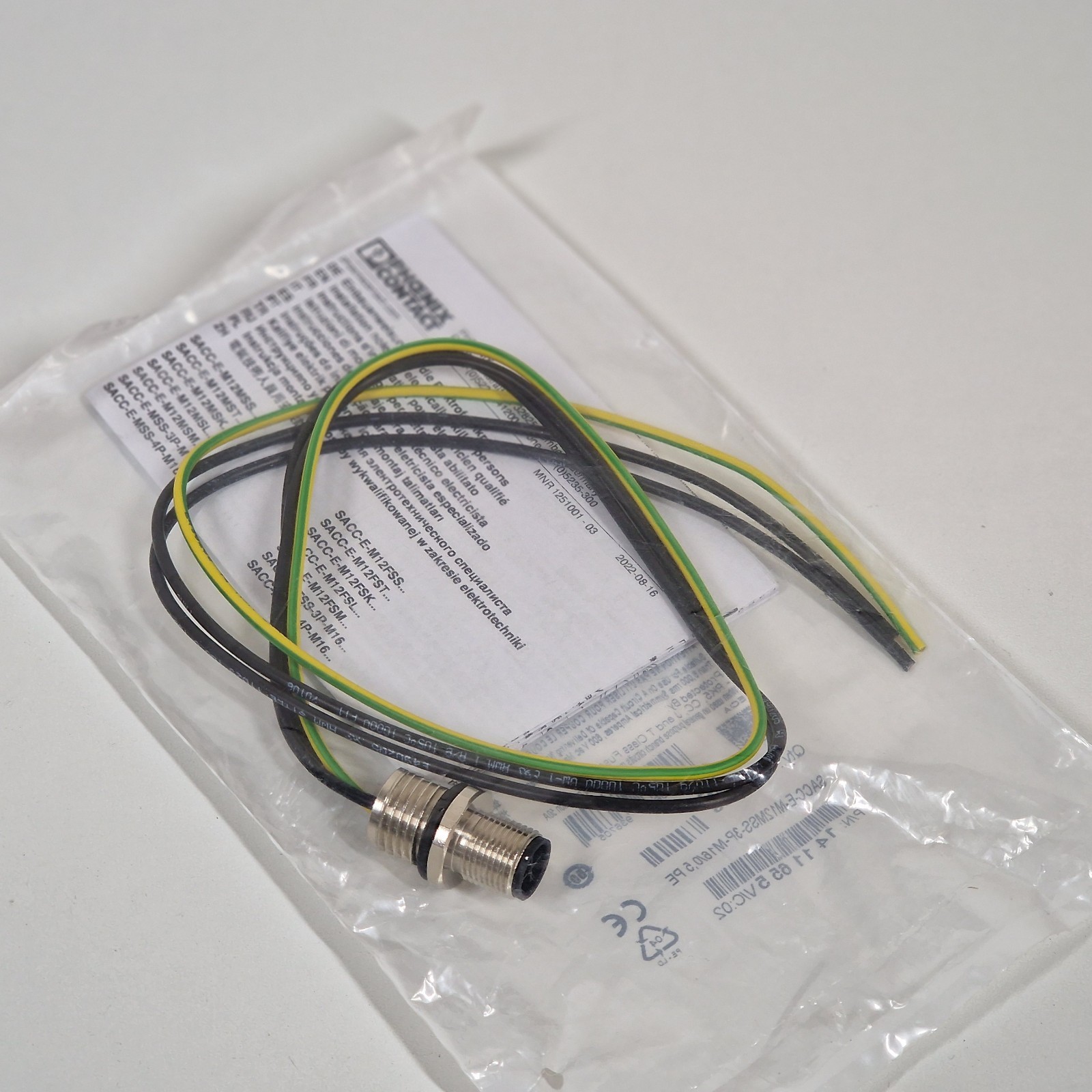 Phoenix Contact 1411655 Sensor-/Aktor-Einbausteckverbinder M12 0.50 m Polzahl: 3