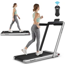 SuperFit 2.25HP Folding Jogging Machine Treadmill W/ Speaker APP Control Silver