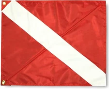 Anley Diver Down Warning Flag with Removable Stiffening Pole Diving Flags