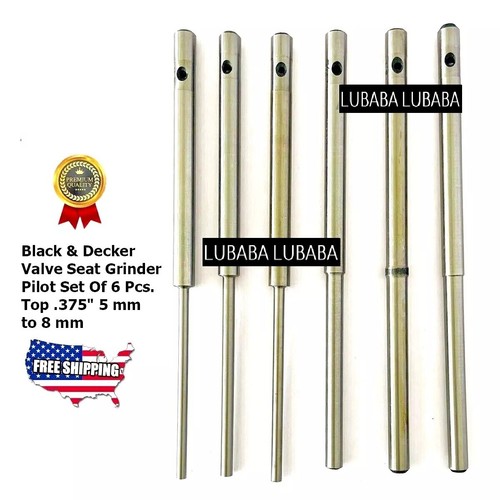 Black & Decker Valve Seat Grinder Pilot Set – 6 Pcs .375" Top, 5mm To 8mm By ACTOOLS USA