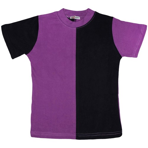 Kids T Shirts 100% Cotton Contrast Panelled Summer Boys Girls Top & Shorts Set - Zdjęcie 32 z 35