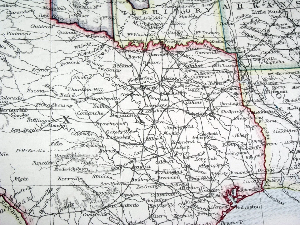 1904 MAPA ANTIGO DO TERRITÓRIO INDÍGENA TEXAS OKLAHOMA NOVO MÉXICO / VERSO MÉXICO - Imagem 3 de 4